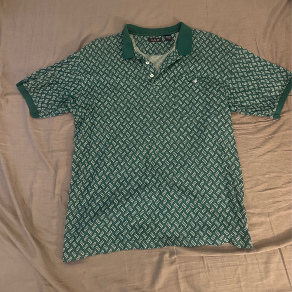Gant Green Geometric Polo
